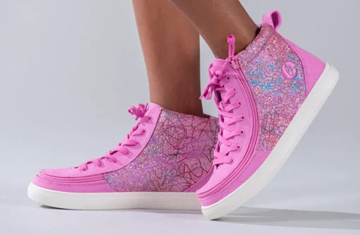 Pink Printed Canvas BILLY Classic Lace Highs - Image 6