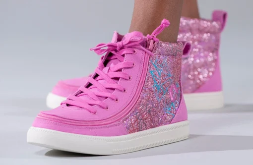 Pink Printed Canvas BILLY Classic Lace Highs - Image 7