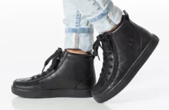 Black To The Floor Leather BILLY Classic Lace Highs -Boutique Shoe Discount Store BK21300 002 studio standing 1 940x614 49060b09 0603 41b2 b49e aeadc78cf287