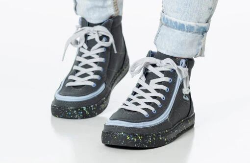 FINAL SALE - Charcoal/Blue Speckle BILLY Classic Lace High Tops - Image 10