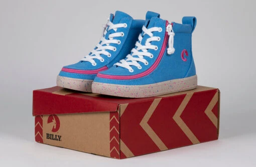 FINAL SALE - Blue/Pink Speckle BILLY Classic Lace High Tops - Image 6