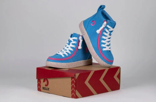 FINAL SALE - Blue/Pink Speckle BILLY Classic Lace High Tops - Image 8
