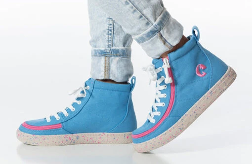 FINAL SALE - Blue/Pink Speckle BILLY Classic Lace High Tops - Image 9
