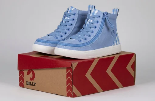 FINAL SALE - Blue Gingham BILLY Classic Lace High Tops - Image 6