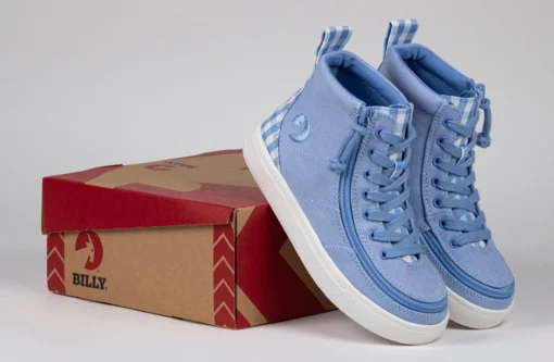 FINAL SALE - Blue Gingham BILLY Classic Lace High Tops - Image 7