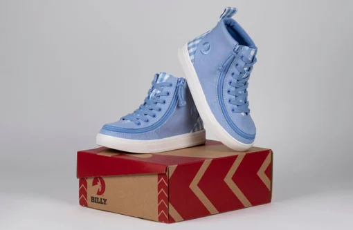 FINAL SALE - Blue Gingham BILLY Classic Lace High Tops - Image 8