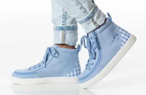 FINAL SALE - Blue Gingham BILLY Classic Lace High Tops - Image 9