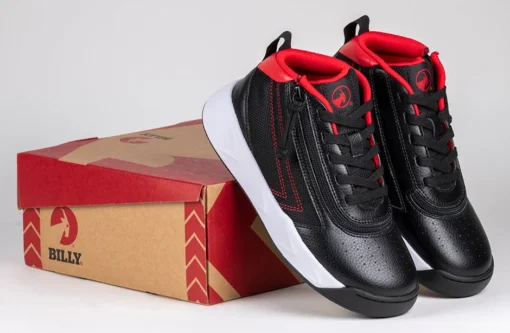 FINAL SALE - Black/Red BILLY Sport Hoop Athletic Sneakers - Image 7