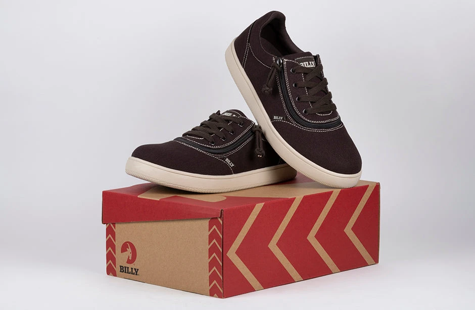 FINAL SALE - Men's Dark Brown/White Stitch BILLY Sneaker Low Tops - Image 8