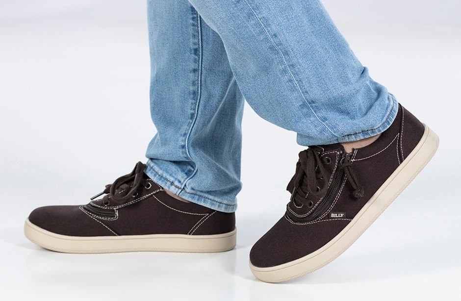 FINAL SALE - Men's Dark Brown/White Stitch BILLY Sneaker Low Tops - Image 9