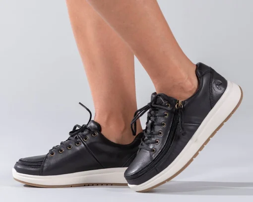 FINAL SALE - Women's Black Leather BILLY Comfort Lows - Image 6