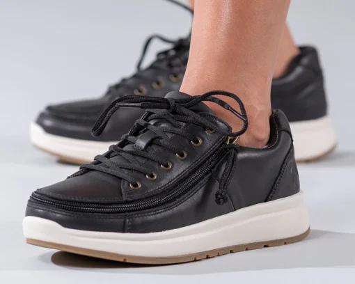 FINAL SALE - Women's Black Leather BILLY Comfort Lows - Image 8