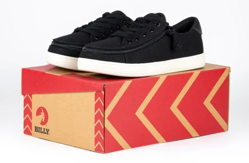 FINAL SALE - Women's Black Canvas BILLY Sneaker Low Tops - Image 6