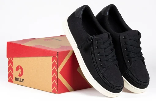 FINAL SALE - Women's Black Canvas BILLY Sneaker Low Tops - Image 7