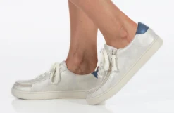 FINAL SALE - Women's White (Navy Mustache) BILLY Sneakers -Boutique Shoe Discount Store BW22128 101 studio standing 1 940x614 9f790290 c125 41f9 9bf3 ef8f649a11a4