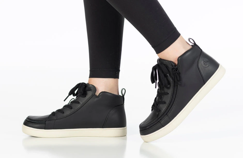 FINAL SALE - Women's Black BILLY Sneaker Lace Mid Tops - Image 9