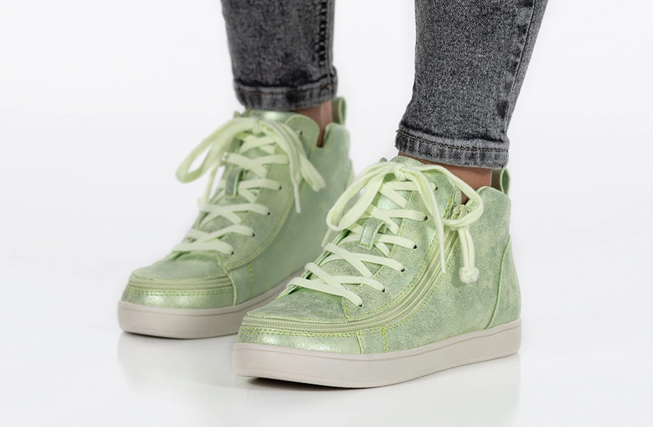 FINAL SALE - Women's Cucumber Green BILLY Sneaker Lace Mid Tops - Image 10